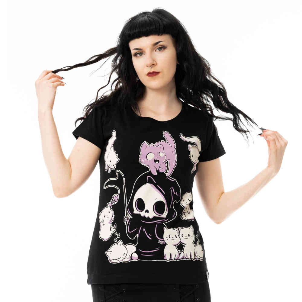 Cupcake Cult - Nine Lives Dames Tshirt - Zwart